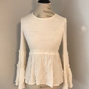 American Eagle cream blouse